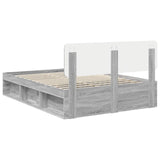 Bed Frame Grey Sonoma 160 x 200 cm Solid Pine Wood 3412056