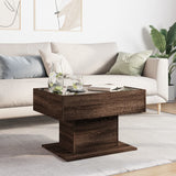 ZNTS Coffee Table with LED Brown Oak 70x50x45 cm Engineered Wood 847538