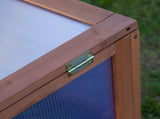 Wooden Cold Frame, Small Polycarbonate Greenhouse for Plants with Openable & Tilted Top Cover, T3398P322166