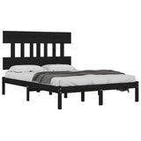Bed Frame without Mattress Black 140x190 cm Solid Wood 3104722