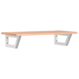 Basin Shelf Wall Mounted Steel and Solid Wood Oak 3302566