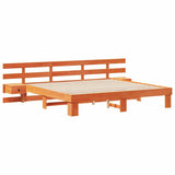 Bed Frame with Headboard Brown 180 x 200 cm Solid Pine Wood 3385681