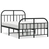 Bed Frame Black Powder-Coated Steel 120x190 cm Bed Frame 353650