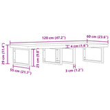 Basin Shelf Wall Mounted Steel and Solid Wood Acacia 3302945