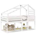 High Sleeper Bed without Mattress White 80x200 cm Solid Wood Pine 3281975