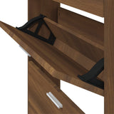 Shoe Cabinet Brown Oak 59x17x169 cm Engineered Wood 342517