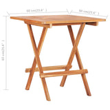 Folding Bistro Table 60x60x65 cm Solid Teak Wood 48996