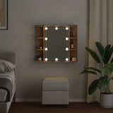 Mirror Cabinet with LED Artisan Oak 70x16.5x60 cm 857004