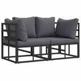 Outdoor Furniture 2 Piece Black and Anthracite Metal 42008023