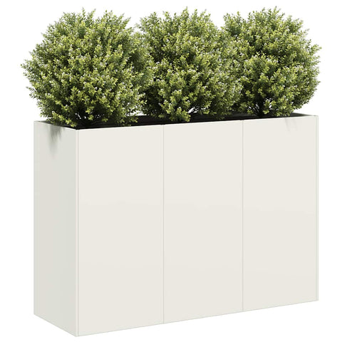 ZNTS Planter White 120x40x80 cm Cold-rolled Steel 860718