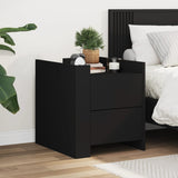 ZNTS Bedside Cabinet Black 45x50x50 cm Engineered Wood 848284