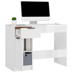 ZNTS Desk High Gloss White 100x50x75 cm Engineered Wood 811499