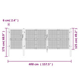 Mesh Garden Gate Silver 400x125 cm Galvanised Steel 154555