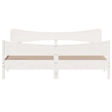 Bed Frame without Mattress White 200x200 cm Solid Wood Pine 3216370