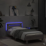 Bed Frame without Mattress with LED Lights Grey Sonoma 90x190 cm Single 838748
