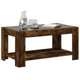 Coffee Table with LED Smoked Oak 93x53x45 cm Engineered Wood 847557
