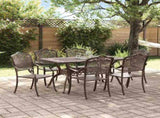 Garden Dining Set 7 pcs Bronze Aluminium 3334664