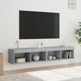 TV Cabinets with LED Lights 2 pcs Concrete Grey 80x30x30 cm 837148