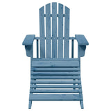 Adirondack Chair with Ottoman Blue Solid Wood Fir 4007242