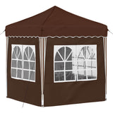 Pop-up Party Tent 195 x 195 x 245 cm Brown Oxford Fabric 42019742