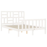 Bed Frame without Mattress White 120x200 cm Solid Wood Pine 3193072