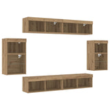 TV Cabinet Set Wall-mounted 8 pcs Artisan oak Engineered wood 3334387