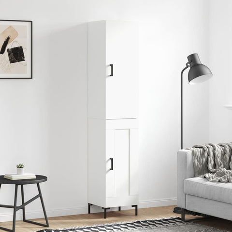 Highboard White 34.5x34x180 cm Engineered Wood 3199105