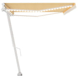 Manual Retractable Awning with LED 500x300 cm Yellow and White 3069583