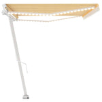 ZNTS Manual Retractable Awning with LED 500x300 cm Yellow and White 3069583