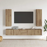 Wall Mounted TV cabinets 5 pcs Artisan Oak Engineered Wood 3328960