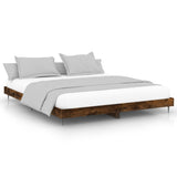 Bed Frame without Mattress Smoked Oak 120x200 cm Engineered Wood 832258