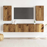 ZNTS Wall Mounted TV cabinets 4 pcs Old Wood Engineered Wood 3328981