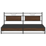 Metal Bed Frame without Mattress Brown Oak 193x201 cm 3325133