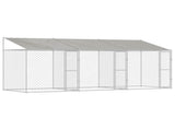 Dog Cage with Roof Silver 600 x 200 x 256 cm Steel and PE 3368299