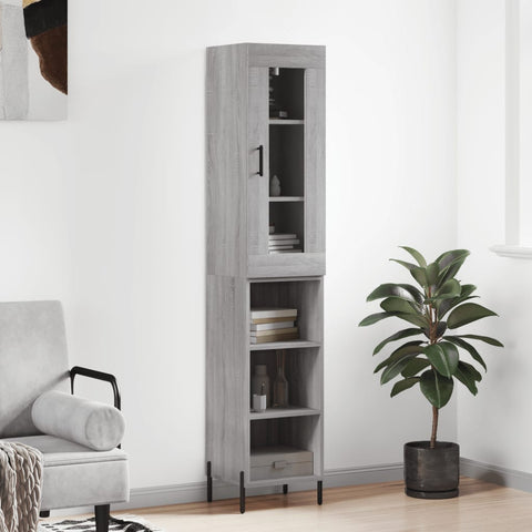 Highboard Grey Sonoma 34.5x34x180 cm Engineered Wood 3199375