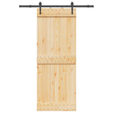 Sliding Door NARVIK Natural and Black 80 x 210 cm 3445288
