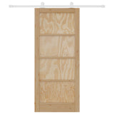 Sliding Door Natural and White 86 x 198.5 cm Solid Pine Wood 3445474
