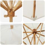 Garden Parasol Cream White 180 x 230 cm Bamboo 4108080