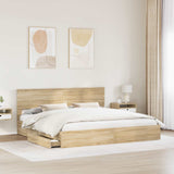 Storage Bed with Drawer Sonoma Oak 200 x 200 cm Engineered Wood 3410765