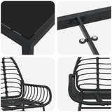 Garden Dining Set 7 pcs Black Poly Rattan 3380846