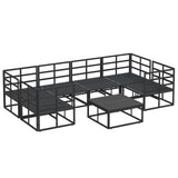 Garden Sofa Set with Cushion 7 pcs Black Aluminium 3378945