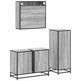 3 Piece Bathroom Furniture Set Grey Sonoma Engineered Wood 3300963