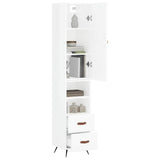 Highboard High Gloss White 34.5x34x180 cm Engineered Wood 3198891