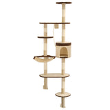 Cat Tree with Sisal Scratching Posts Wall Mounted 194 cm 170589