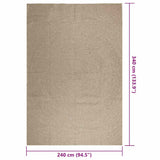 Rug ZIZUR Beige 240x340 cm Jute Look Indoor and Outdoor 4010413