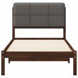 Bed Frame with Upholstered Headboard Dark Brown and Light Grey 904106