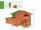 PawHut Chicken Coop, Wooden Hen House with Nesting Box, Pull-Out Tray, Sliding Window, Waterproof T3398P555003