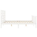 Bed Frame without Mattress White King Size Solid Wood Pine 3193082