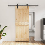 Sliding Door with Hardware Set 80x210 cm Solid Wood Pine 3202972