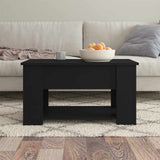 Coffee Table Black 79x49x41 cm Engineered Wood 809711
